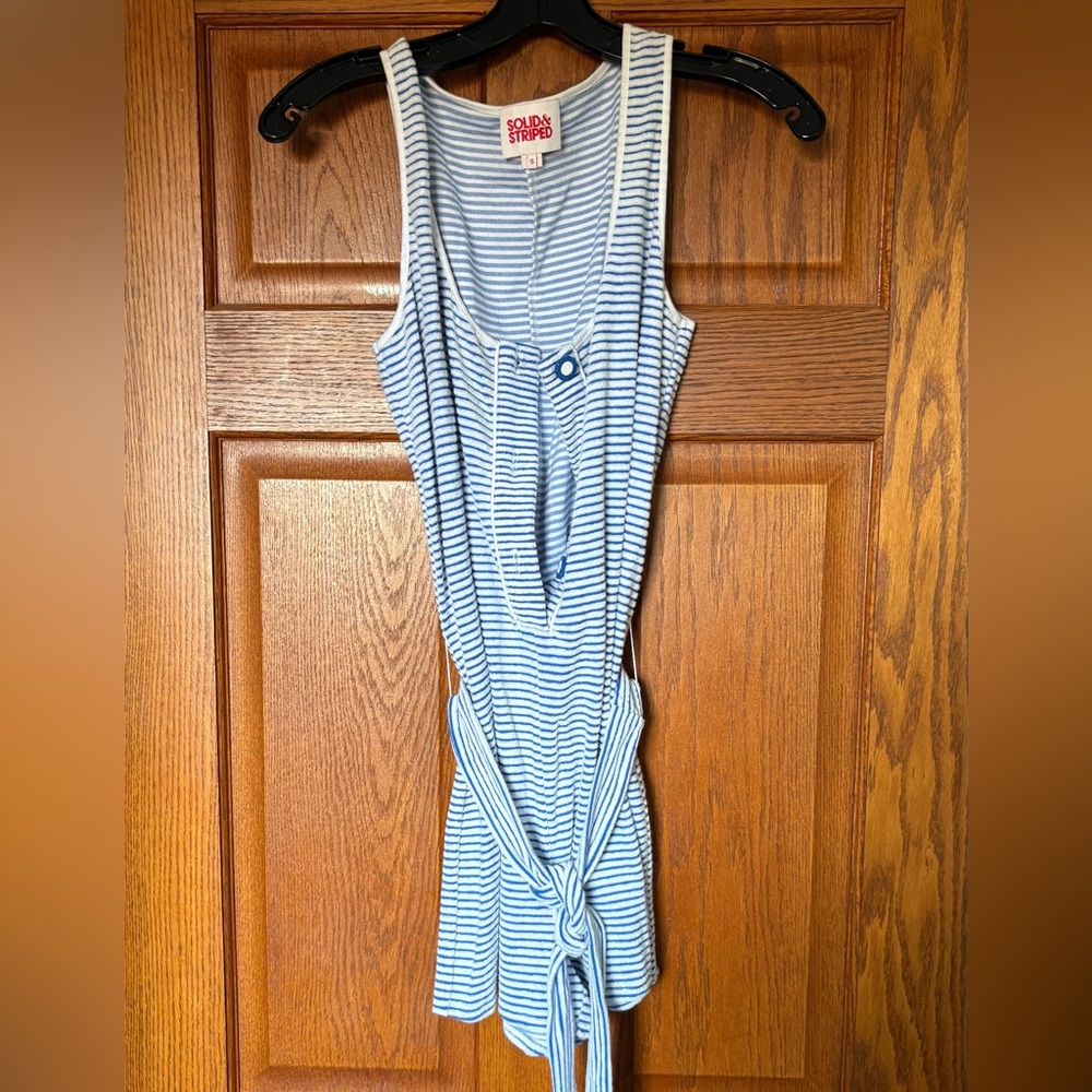 Solid & Striped Blue and White Sleeveless Dress